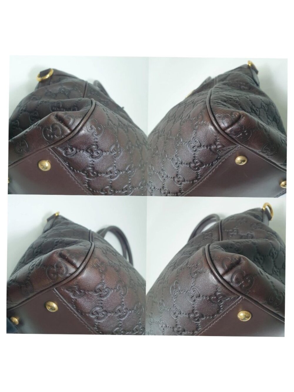 Authentic Gucci Guccissima Leather Boston Bag Brown GG Monogram Satchel Luxury - Picture 6 of 11